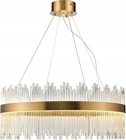 Led Csillár Delhi Crystal Rods Ø80 CM Kristály Szálcsiszolt Sárgaréz
