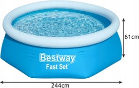 Bestway felfújható medence felfújható peremmel 244 x 61 cm - 1880 l