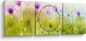 Kép - Réti virágok (órával) (90x30 cm)