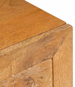 TV szekrény ajtóval Világosbarna 80 x 33 x 46 cm tömör mangófa