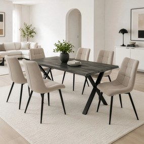 Étkezőasztal 210x100 cm MDF szürke tölgy