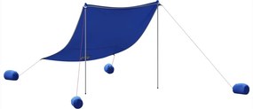 vidaXL kék strandnapernyő homokrögzítőkkel 214 x 236 cm