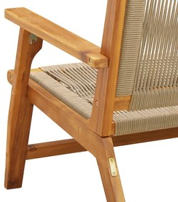 Kerti Pad Bézs 76x122x73 cm Tömör Akácfából