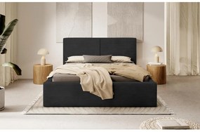 Franciaágy 180 cm Fatime (ágyráccsal) (tárolóhellyel) (fekete). 1099159