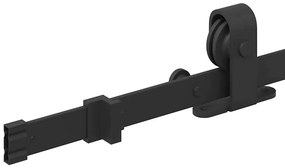 fekete acél tolóajtó fémszerelék készlet 213 cm