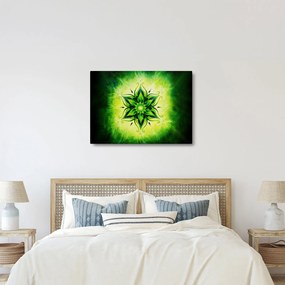 Kép - Virág mandala zöld háttérrel (70x50 cm)
