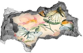 3d fali matrica lyuk a falban Pillangók és virágok nd-b-117916209