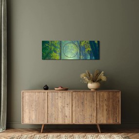 Fákkal szegélyezett út képe (órával) (90x30 cm)