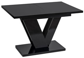 Bővíthető Étkezőasztal Magasfényű Fekete Színben. CLARK 120-160 cm
