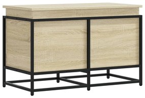 sonoma tölgy színű szerelt fa tárolóláda fedéllel 80x40x51,5 cm