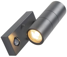 Kültéri fali lámpa antracit mozgásérzékelővel 2 lámpás IP44 - Duo