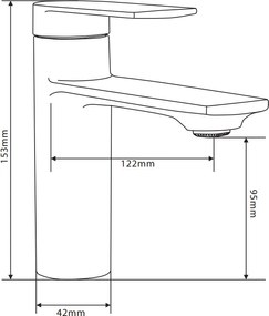 Mexen ZERO - mosdó csaptelep, Fekete, 71100-70