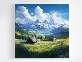 Poszter Lengyel Tátra Hegyek Tisztás Rét Csarnok Völgy 40x40