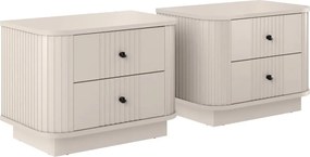 Vesper éjjeliszekrény készlet 2 db-os 56 cm - kasmír / fekete fogantyúk