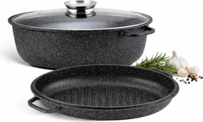 Britfanna 38 cm kerámia-márvány bevonattal 8 L