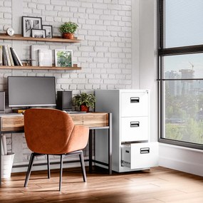 Fém irattartó szekrény, 3 fiókos SARA V3, 460 x 1020 x 620 mm, fehér