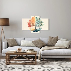 Kép – Duális fa pillangóval (90x60 cm)