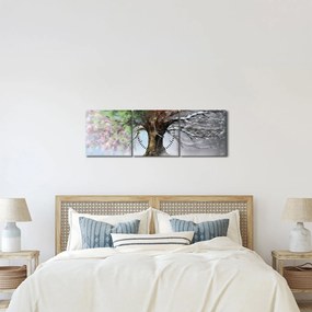 Kép - Négy évszak fája (órával) (90x30 cm)