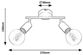 Rabalux 3987 - Spotlámpa LAMAR 2xE27/40W/230V