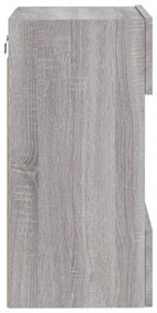 szürke sonoma színű fali TV-szekrény LED-del 40x30x60,5 cm