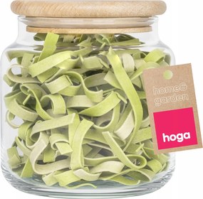 Üveg Élelmiszer Tároló, Derezetes Árukhoz, Kávéhoz, Fa Fedéllel, 500ml