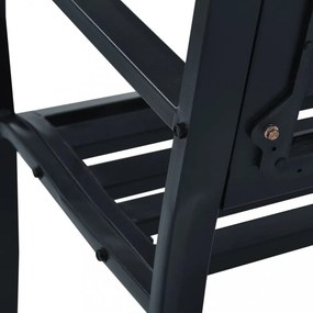 fekete acél kerti pad 120 cm