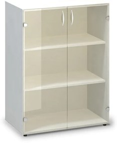 ProOffice közepes üvegszekrény 80 x 45,8 x 106,3 cm, fehér