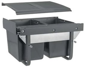 Hulladékgyűjtő GTV Practi Eco 450, szelektív, manuális működés, lágy záródás, 2x15 L edénnyel, fedéllel