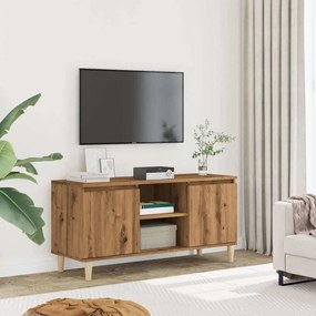 kézműves tölgy színű szerelt fa TV-szekrény 102x35x50 cm
