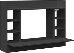 vidaXL fekete szerelt fa falra szerelhető íróasztal 105 x 48 x 75 cm