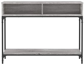 szürke sonoma színű szerelt fa konzolasztal 100 x 30,5 x 75 cm