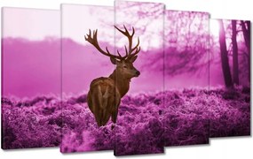 Vászonkép 100x60 Szarvas a lila erdőben