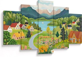 Kép - Falu a hegyekben (150x105 cm)