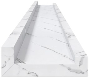 vidaXL Falpolc polcokkal 4 pcs Fehér márvány 100 x 9 x 3 cm Faanyag