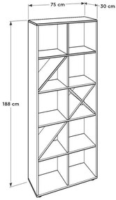 Regál Kaida 6 (fehér + piros) . 1109406