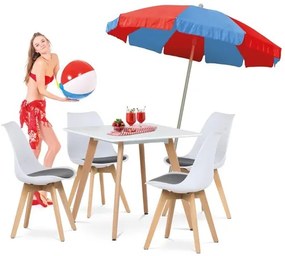 Étkezőgarnitúra Autronic 80x80 cm fehér sakk-matt 10953