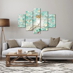 Virágok pillangóval képe (150x105 cm)