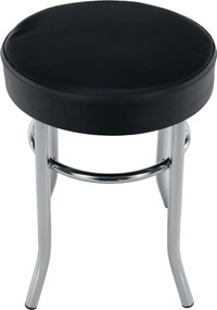 Puff, króm + textilbőr fekete, IRENA