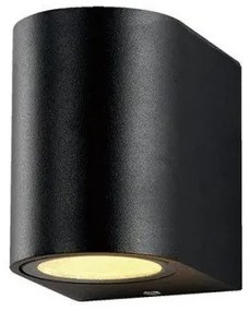LED lámpatest , GU10 , oldalfali , kerek , 1 irányú , fekete , kültéri , IP44
