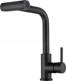 Álló Konyhai Csaptelep Kihúzható Kifolyócsővel, Fekete