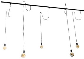 Modern sínrendszer 5 fekete függőlámpa - Iconic Cavalux
