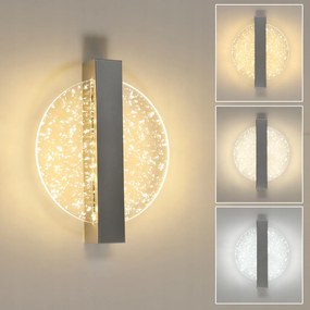 Lampa Ścienna Led Kinkiet Srebrna Wewnętrzna Nowoczesna 12W 1500LM