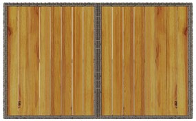 szürke polyrattan falapos kerti asztal 110x68x70 cm