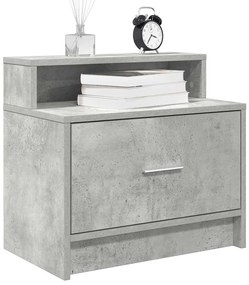 2 db betonszürke éjjeliszekrény fiókkal 51 x 31 x 47 cm