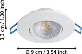 Eglo 300186 - 7 db-os szett GEDREZ beépíthető lámpa LED/4,9W/230V, átm. 9 cm, fehér