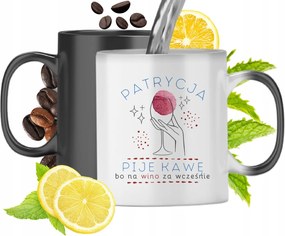 Mágikus bögre Patríciának Fekete matt nyomott mintával 330ml