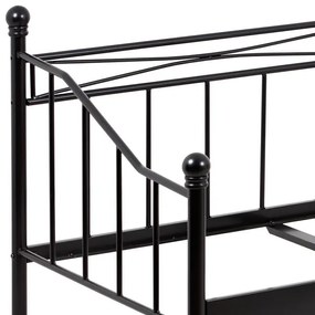 Fém Egyszemélyes Ágy 208×98 cm, Fekete Színben. BED-1905 BK