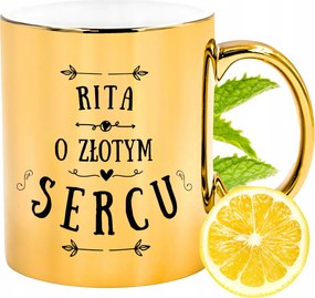 Prémium Arany Csillogó Bögre Rita Ajándék Nyomtatott Fotóval