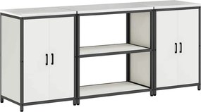 vidaXL Konyhai Tároló Készlet 3 pcs Fehér Hidegen hengerelt acél