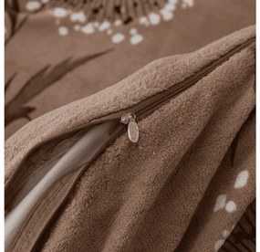 2 db Mikroplüss ágynemű szett PAMPELINO világosbarna + Mikroplüss lepedő SOFT 180x200 cm fehér, kétszemélyes ágyhoz